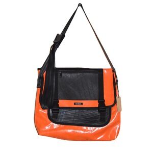 NWT Verdict Messenger Bag Unisex Orange New Recycled Tire Inner Tube Crossbody